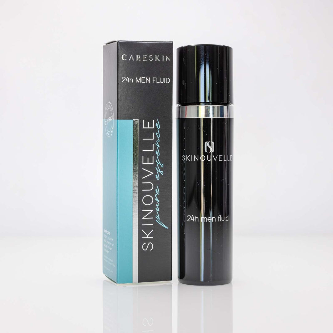 Careskin Skinouvelle 24h Men Fluid schwarze Flasche mit Verpackung – 24-Stunden-Gesichtspflege für Männer pure essence