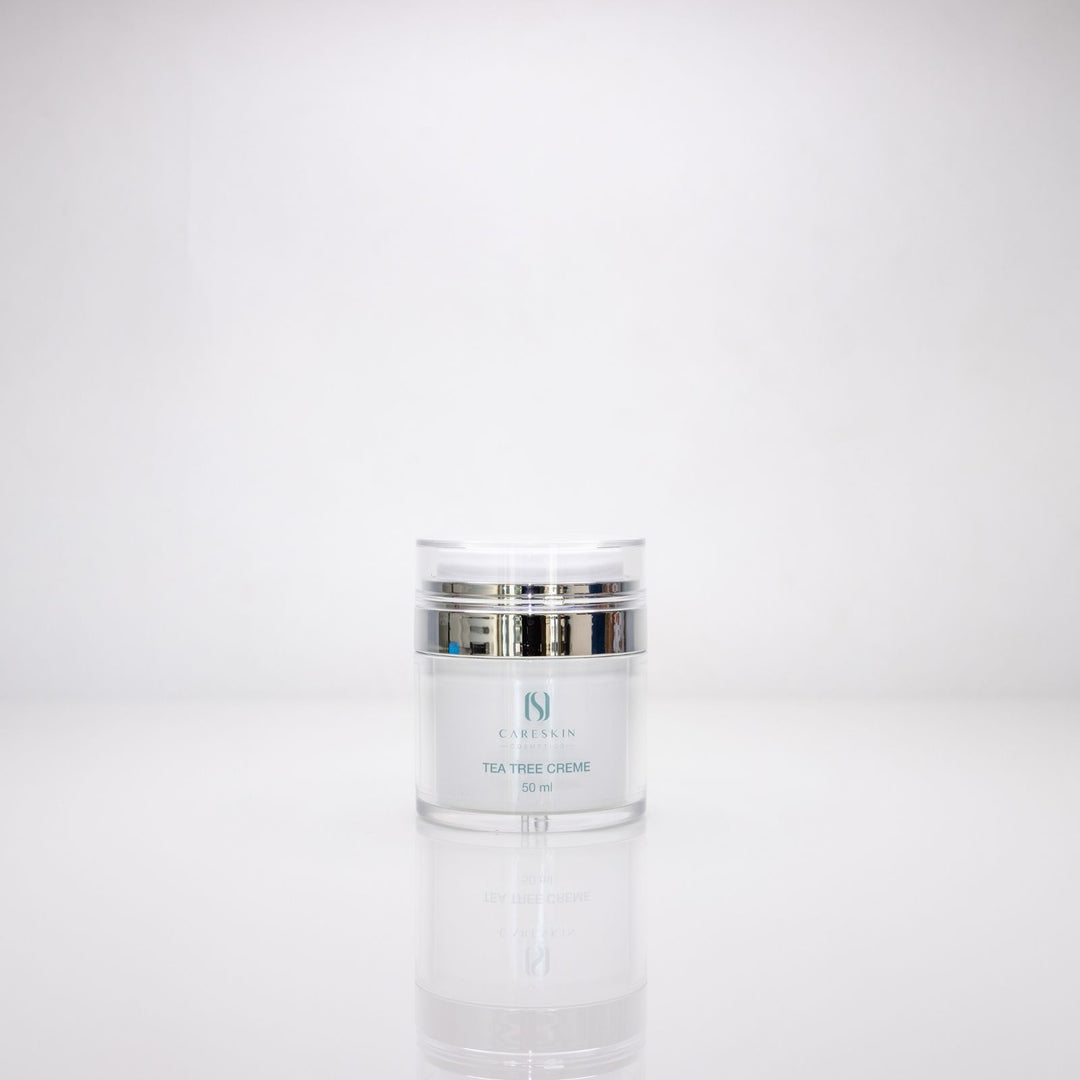 Careskin Tea Tree Creme Tiegel Nahaufnahme – Gesichtscreme mit Teebaumöl für unreine Haut 50ml