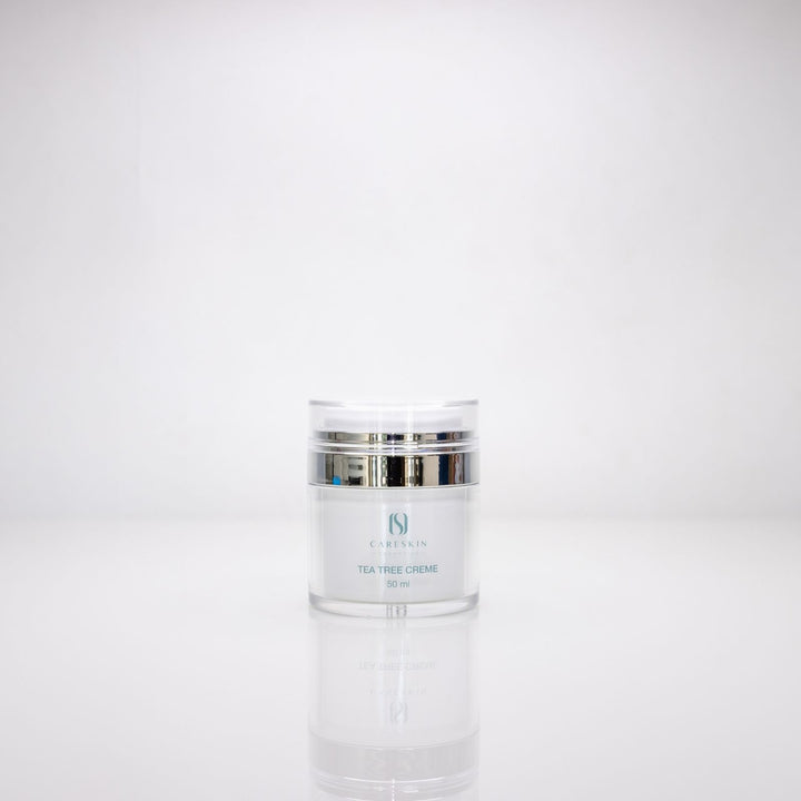 Careskin Tea Tree Creme Tiegel Nahaufnahme – Gesichtscreme mit Teebaumöl für unreine Haut 50ml