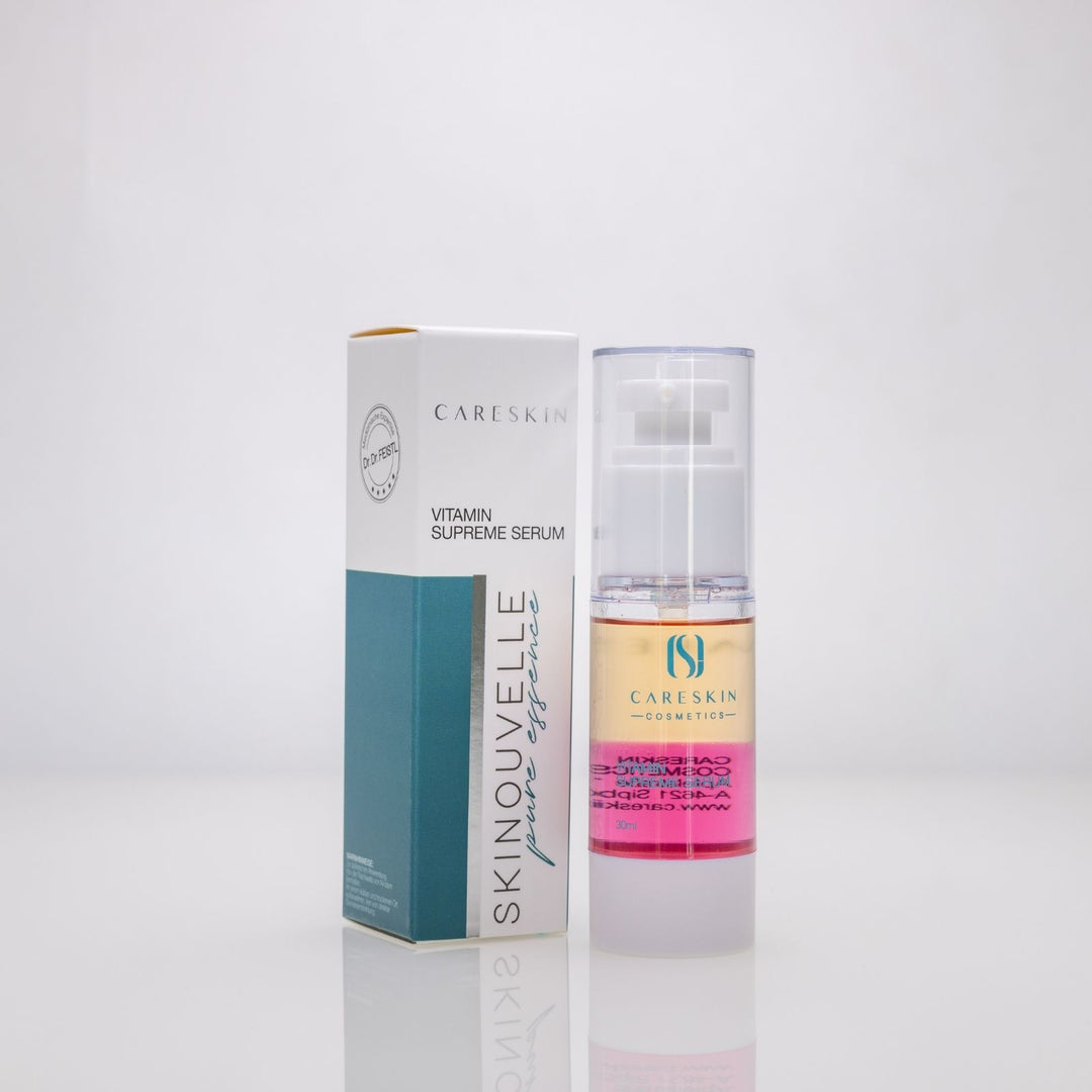 Careskin Skinouvelle Vitamin Supreme Serum Pumpflasche mit Verpackung – zweiphasiges Vitamin-Gesichtsserum pure essence 30ml