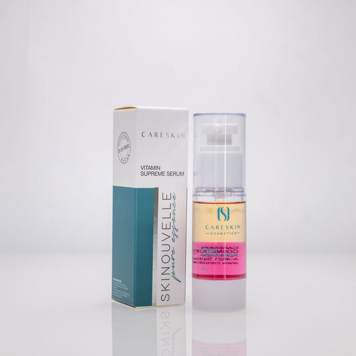 Careskin Skinouvelle Vitamin Supreme Serum Pumpflasche mit Verpackung – zweiphasiges Vitamin-Gesichtsserum pure essence 30ml